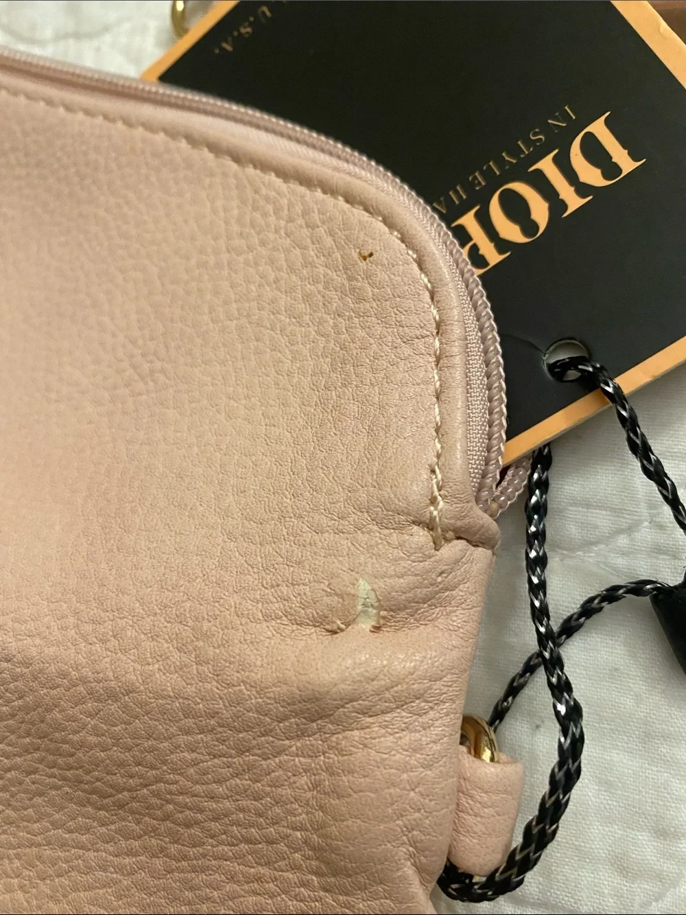 Diophy Blush Fold-Over Wristlet Clutch or crossbody with Zip Accents